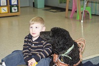 Luke and his seizure alert dog Clarabelle